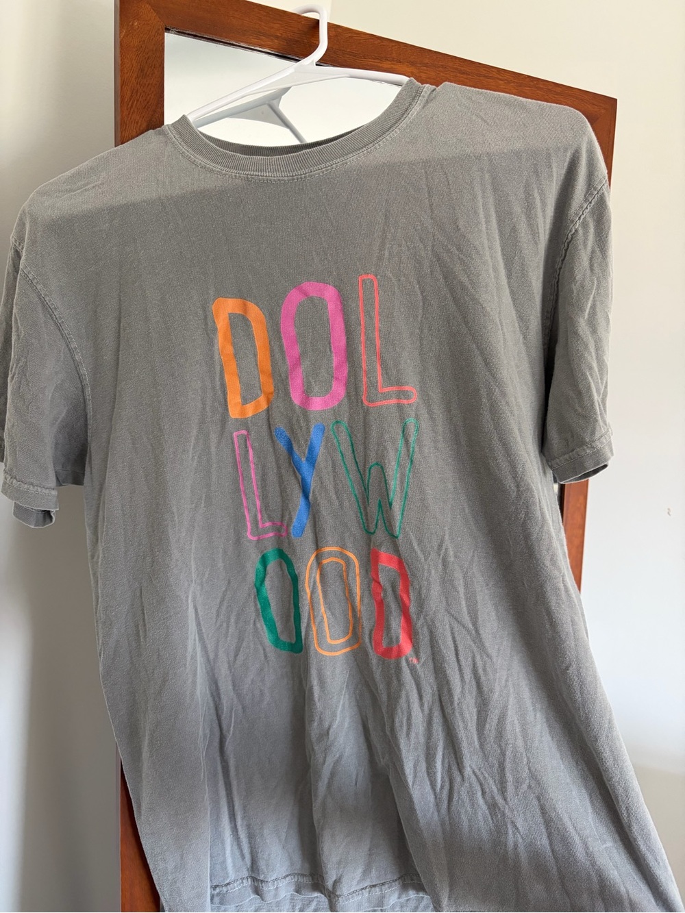 Comfort Colors Gray Tee with Multicolor Lettering - Dollywood